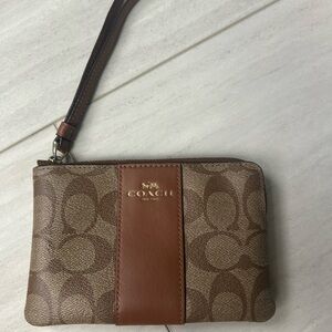 Coach Brown Wristlet